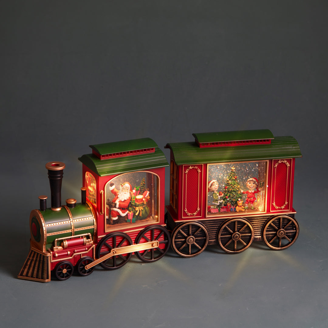 Locomotiva+Vagone con B.Natale+Led  • 20 cm