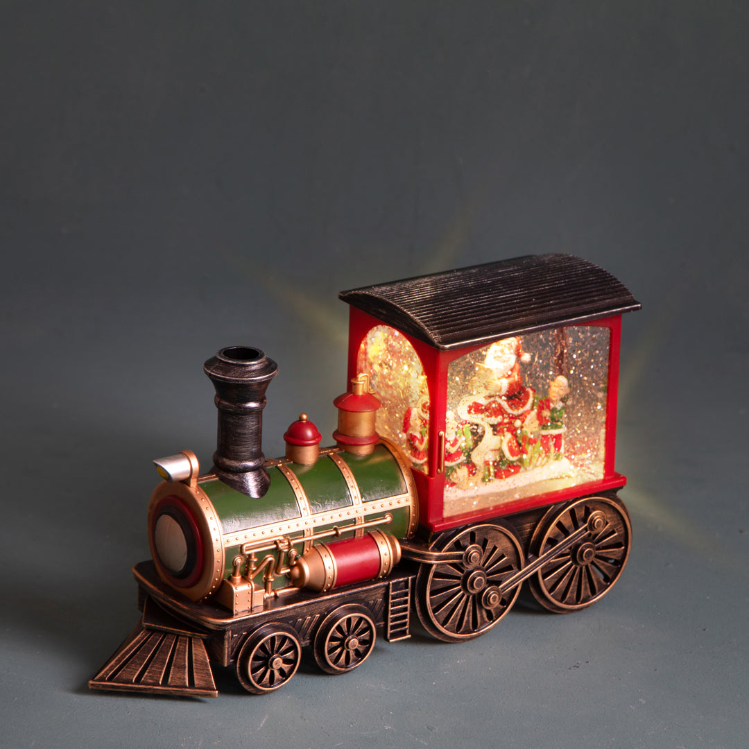 Locomotiva con Babbo Natale + Led  • 18 cm