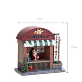 Negozio 13xh12. con babbo natale+led • H 12,5 cm