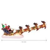 Babbo nat. con slitta con led • H 16 cm