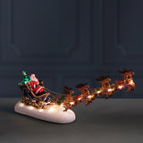 Babbo nat. con slitta con led • H 16 cm