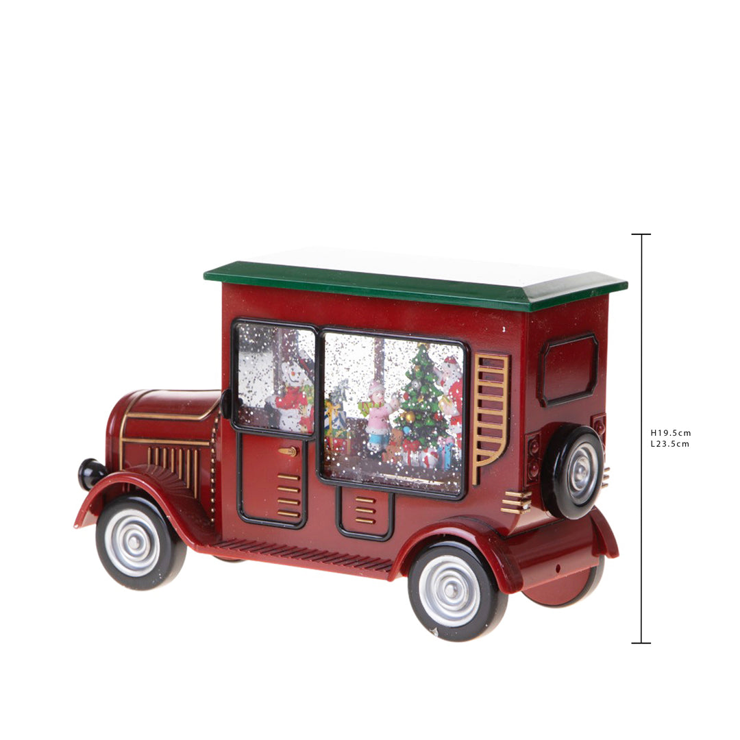 Macchina 23.55xh19. con santa led+musica • H 19,5 cm