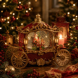 Carrozza 25.5xh21 cm con santa led+musica • H 21 cm