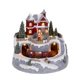 Casa Natale con treno H.22 cm Luci+Mus+Mus  • 22 cm