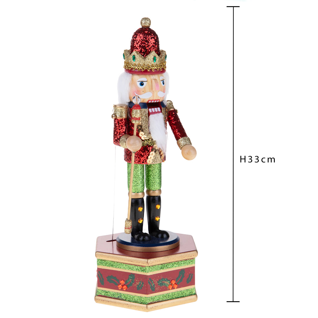 Carillon 33 cm Schiaccianoci con Paillettes  • 33 cm