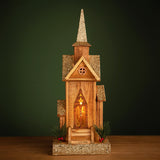 Chiesetta con tetto Dorato 5/Led  • 49 cm