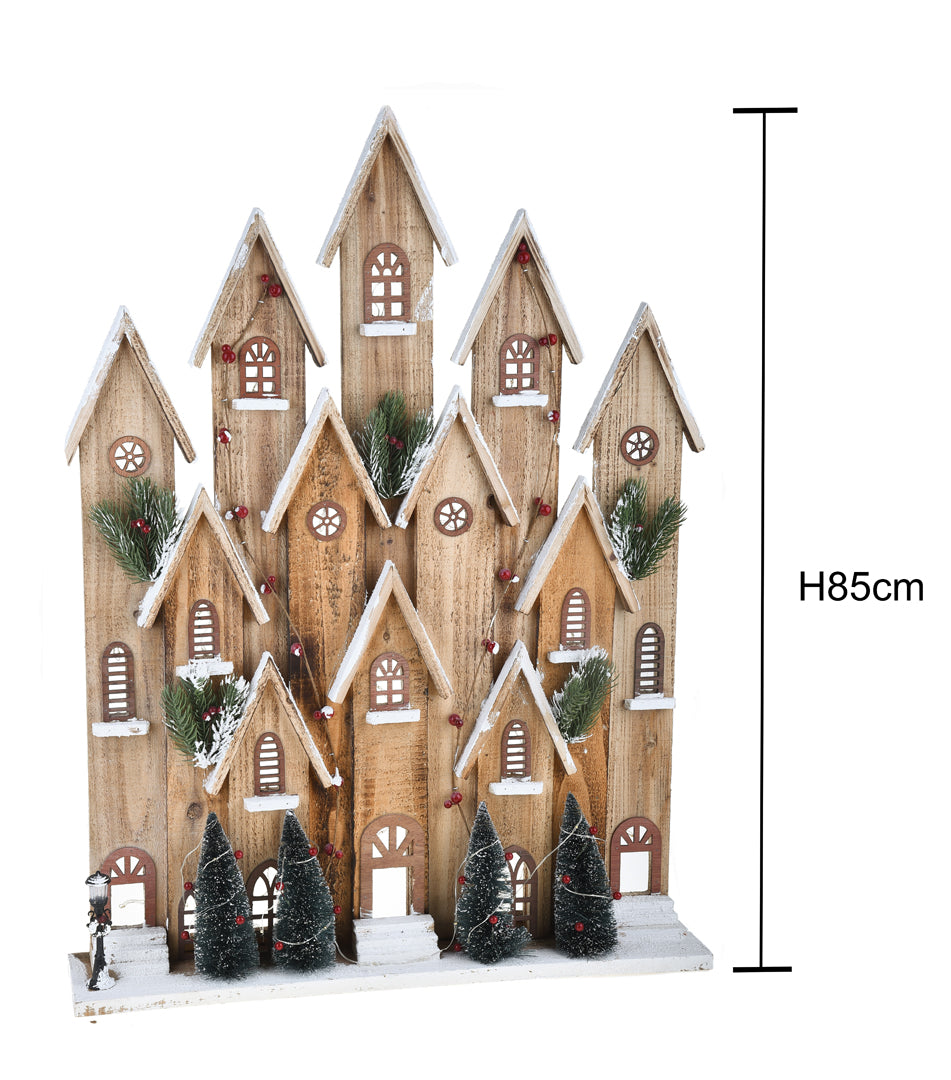 Villaggio innevato con 60 led • 85 cm