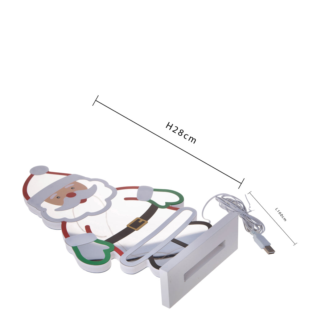 Babbo Natale Led Infinity con Base • 28 cm