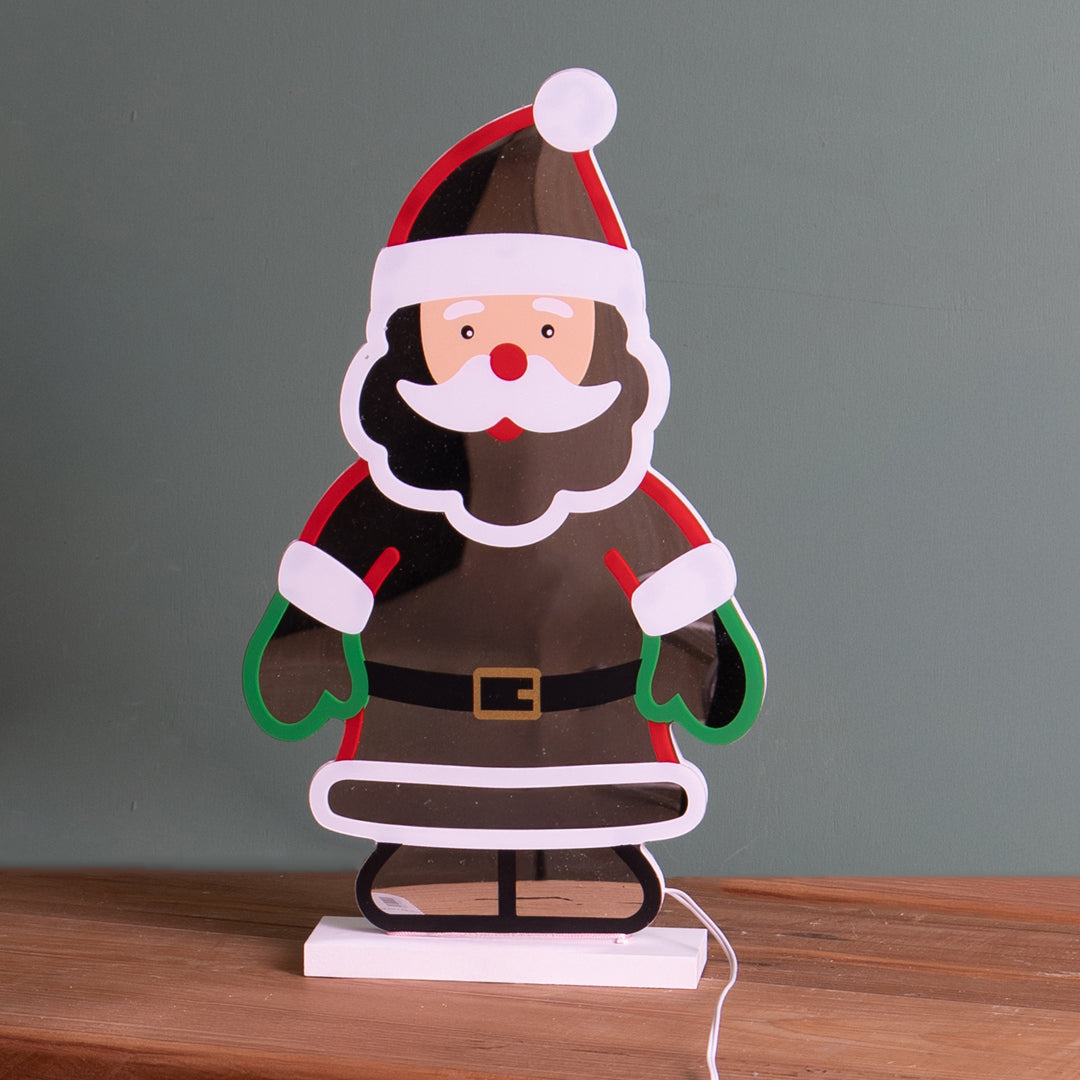 Babbo Natale Led Infinity con Base • 28 cm