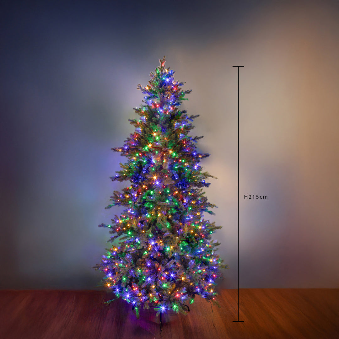 Abete Alpino con 600 Led 1210 Rami Pvc+P • 213 cm