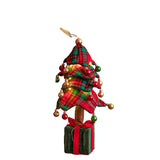 Albero con sfere pacco dono e led • H 45 cm