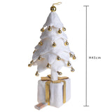 Albero con sfere pacco dono e led • H 45 cm