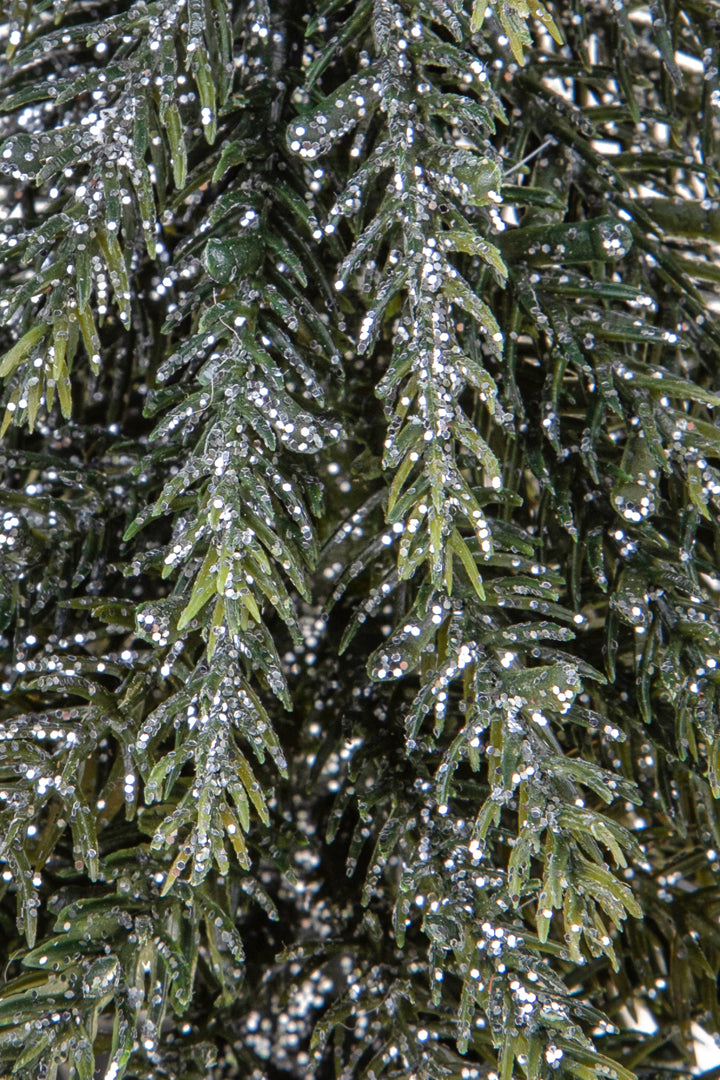 2 Pezzi • Albero di Natale Verde Abete con glitter • 19 cm