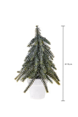2 Pezzi • Albero di Natale Verde Abete con glitter • 19 cm