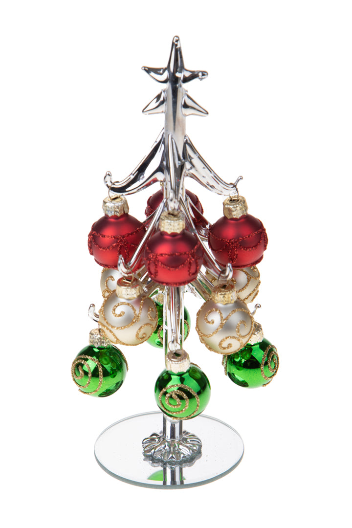 Albero con ornamenti • H 21 cm