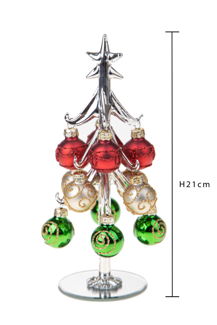 Albero con ornamenti • H 21 cm