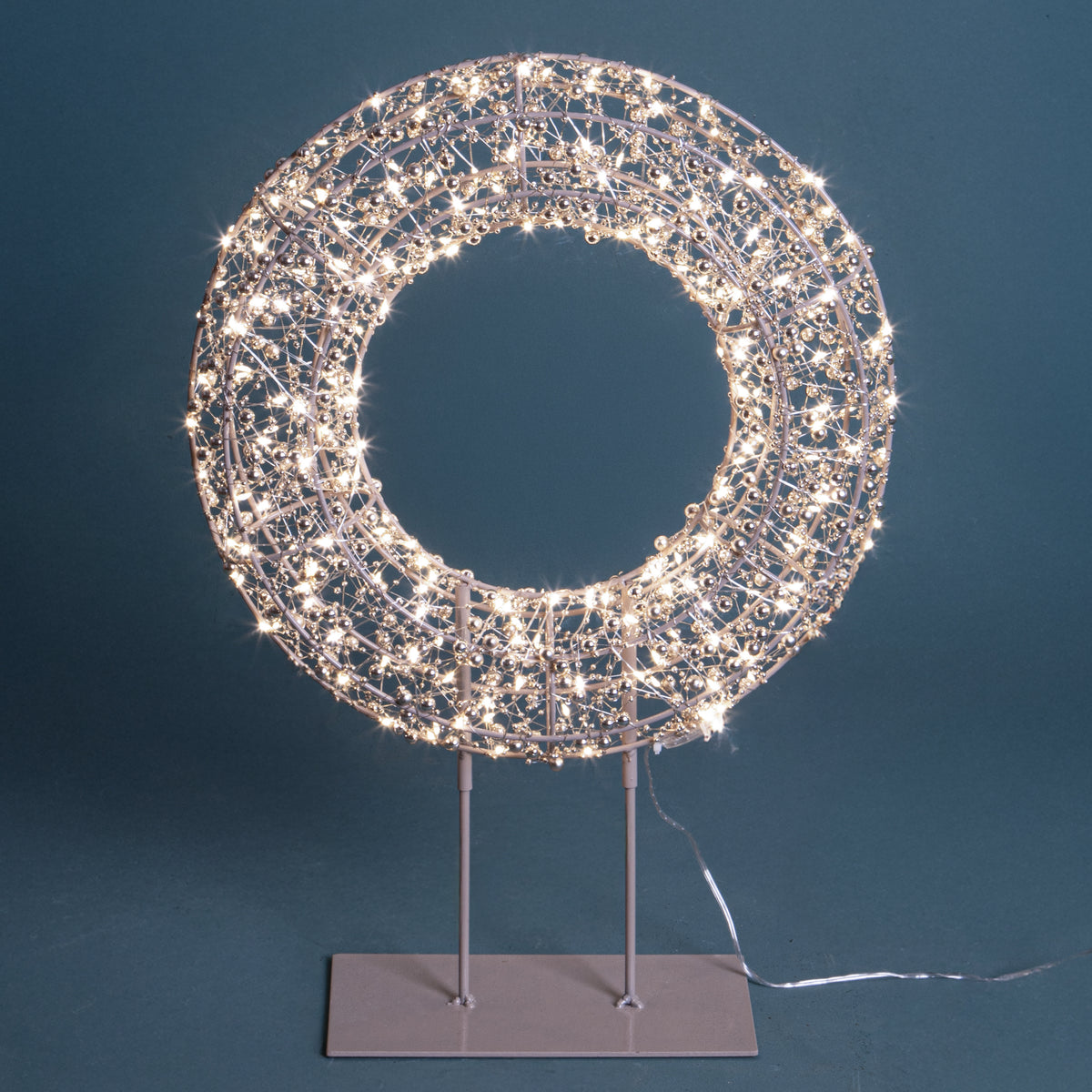 Corona con 400 warm led con base est. • H 60 cm