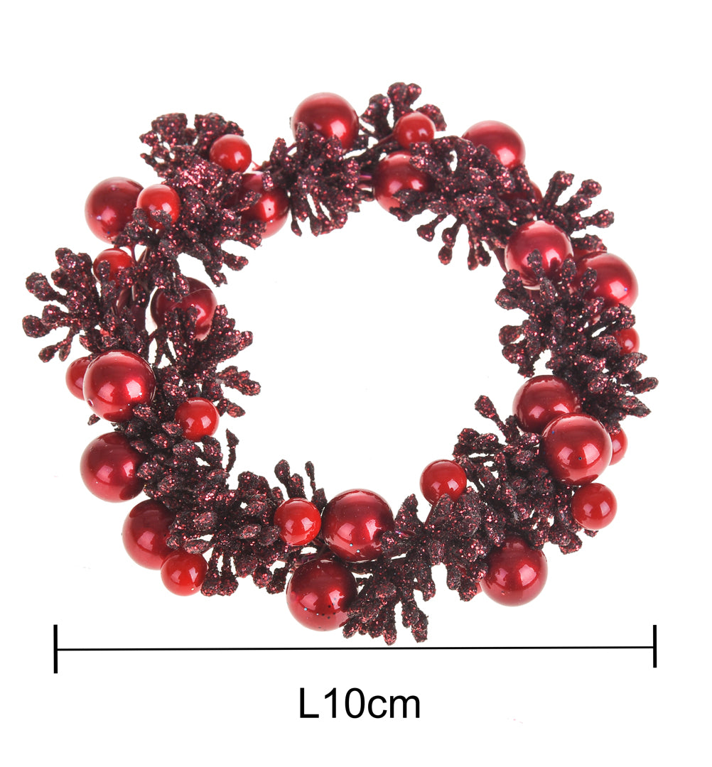Pezzi 6 • Girocandela con bacche • H 4,5 cm